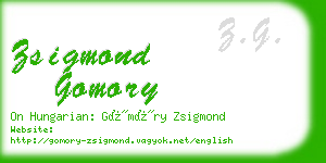 zsigmond gomory business card